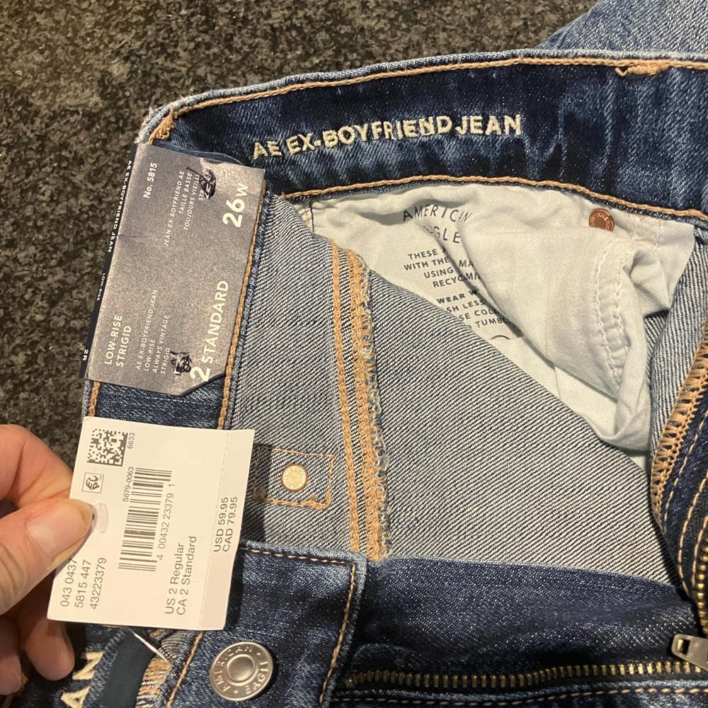 American Eagle Outfitters womens Dark Blue Relaxed Jeans